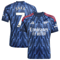 Bukayo Saka Arsenal Youth 2025/26 Away Replica Player Jersey Blue | Adidas Online