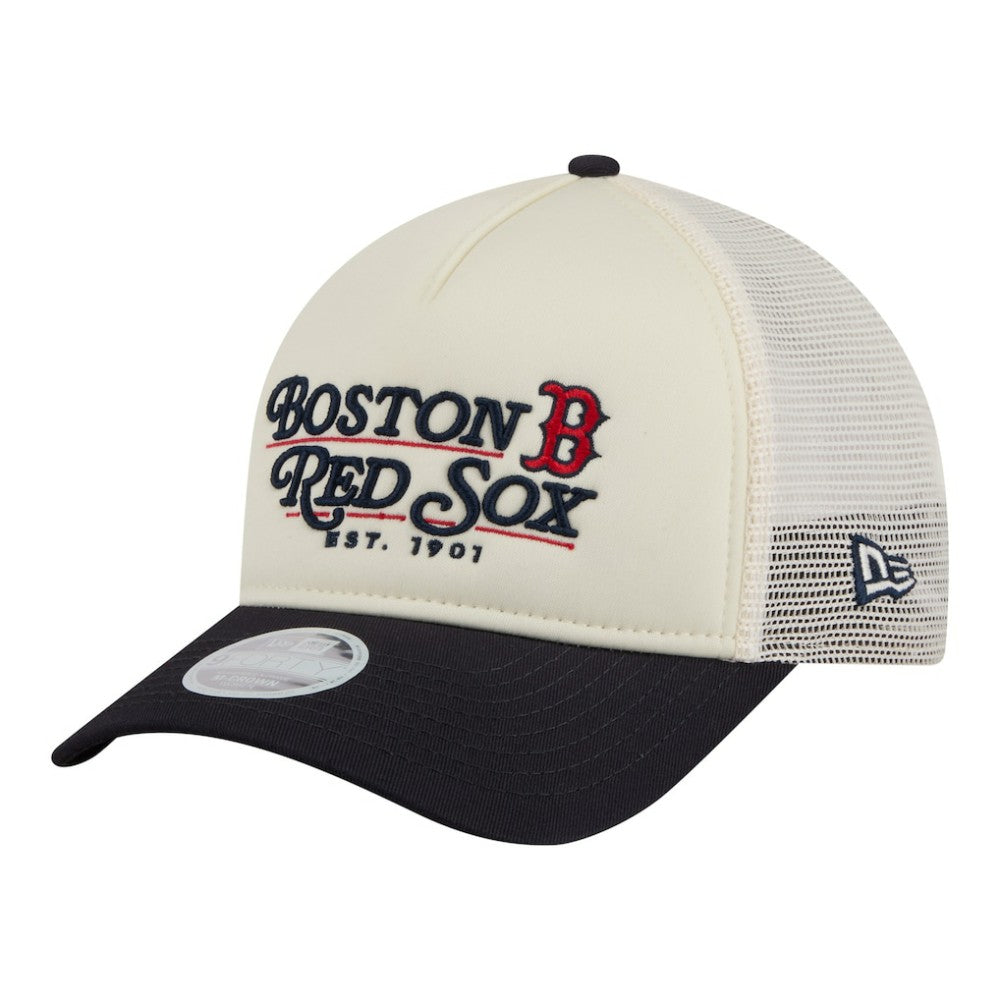 Boston Red Sox New Era Women's Retro 9FORTY M-Crown A-Frame Trucker Adjustable Hat - MLB