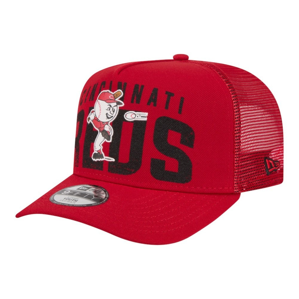 Cincinnati Reds New Era Youth Logo Fade A-Frame 9FIFTY Snapback Hat - MLB