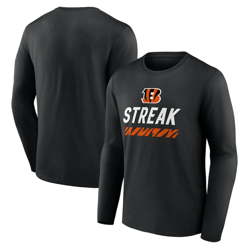 Cincinnati Bengals Streak Long Sleeve T-Shirt Black | NFL