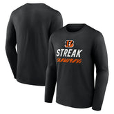 Cincinnati Bengals Streak Long Sleeve T-Shirt Black | NFL