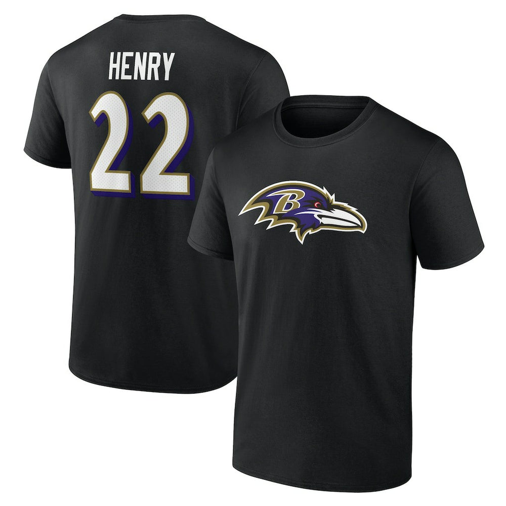 Derrick Henry Baltimore Ravens Icon Name & Number T-Shirt Black | NFL