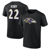 Derrick Henry Baltimore Ravens Icon Name & Number T-Shirt Black | NFL