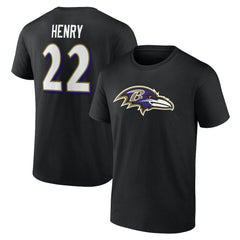 Derrick Henry Baltimore Ravens Icon Name & Number T-Shirt Black | NFL