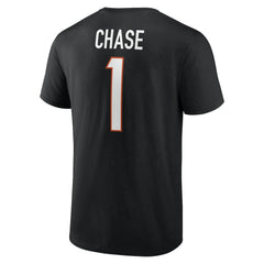 Ja'Marr Chase Cincinnati Bengals Icon Name & Number T-Shirt Black | NFL