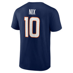 Bo Nix Denver Broncos Icon Name & Number T-Shirt Navy | NFL