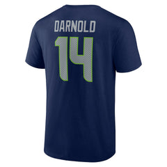 Sam Darnold Seattle Seahawks Icon Name & Number T-Shirt College Navy | NFL