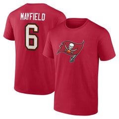 Baker Mayfield Tampa Bay Buccaneers Icon Name & Number T-Shirt Red | NFL