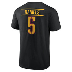 Jayden Daniels Washington Commanders Icon Name & Number T-Shirt Black | NFL
