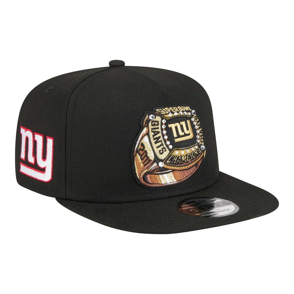 New York Giants New Era Super Bowl Ring 9FIFTY A-Frame Adjustable Hat Black | NFL