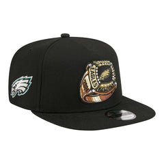 Philadelphia Eagles New Era Super Bowl Ring 9FIFTY A-Frame Adjustable Hat Black | NFL