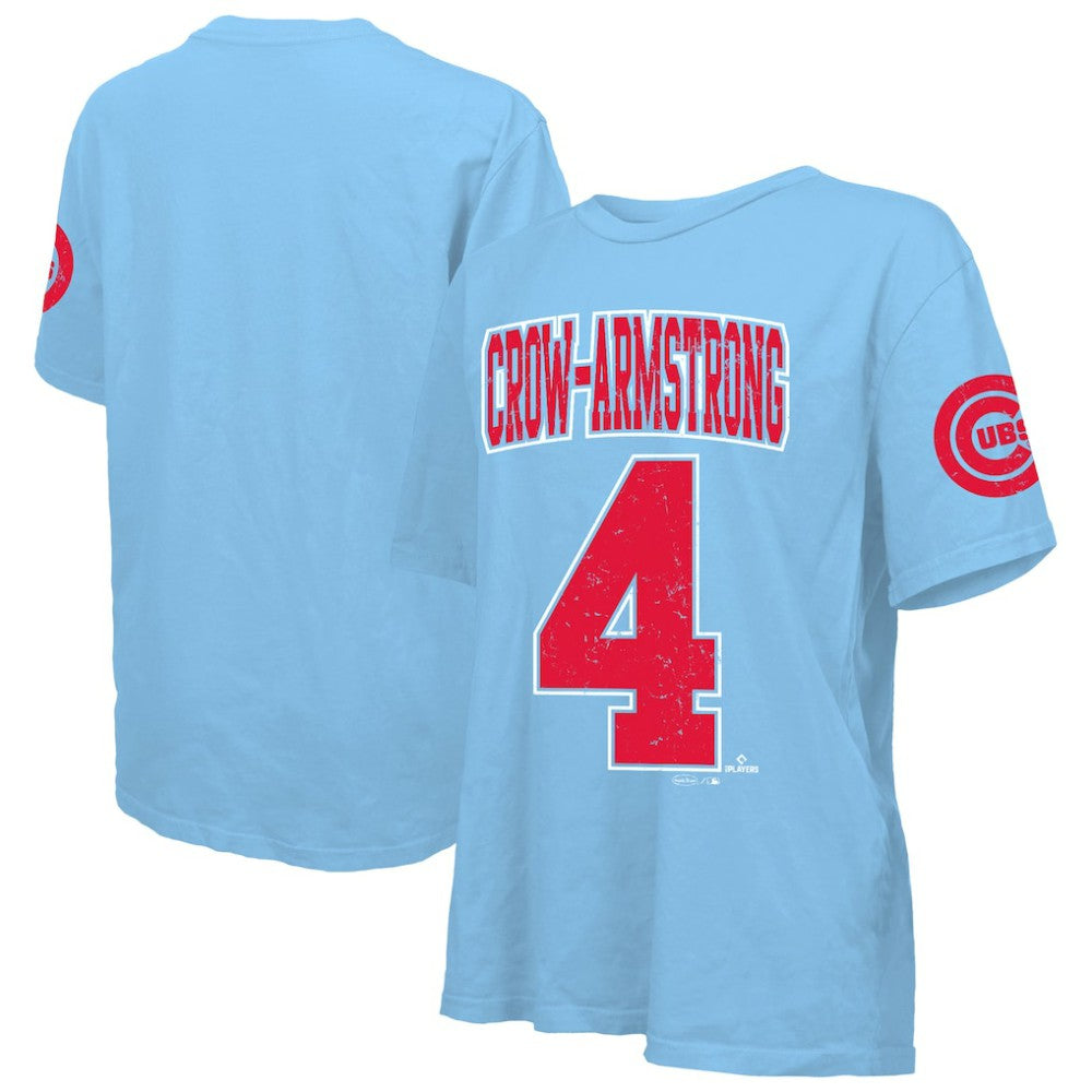 Pete Crow-Armstrong Chicago Cubs Majestic Threads Women's Oversized Name & Number T-Shirt - MLB