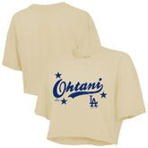 Shohei Ohtani Los Angeles Dodgers Majestic Threads Women's Boxy Crop Top - MLB