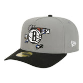 Brooklyn Nets Injection Cartoon Logo A-Frame 59FIFTY Fitted Hat Gray - NBA