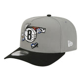 Brooklyn Nets Injection Cartoon Logo A-Frame 9FIFTY Adjustable Hat Gray - NBA