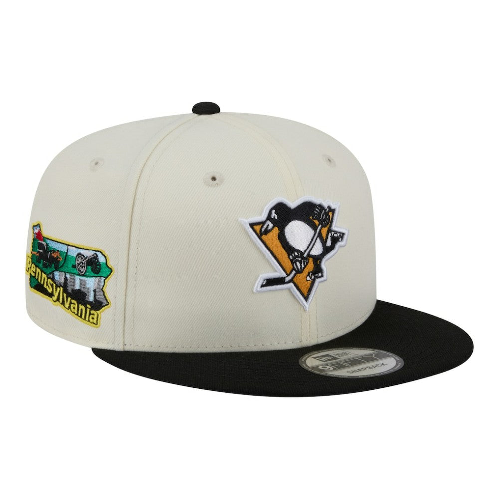 Pittsburgh Penguins New Era Injection Localized Two-Tone 9FIFTY Snapback Hat - White/Black - NHL