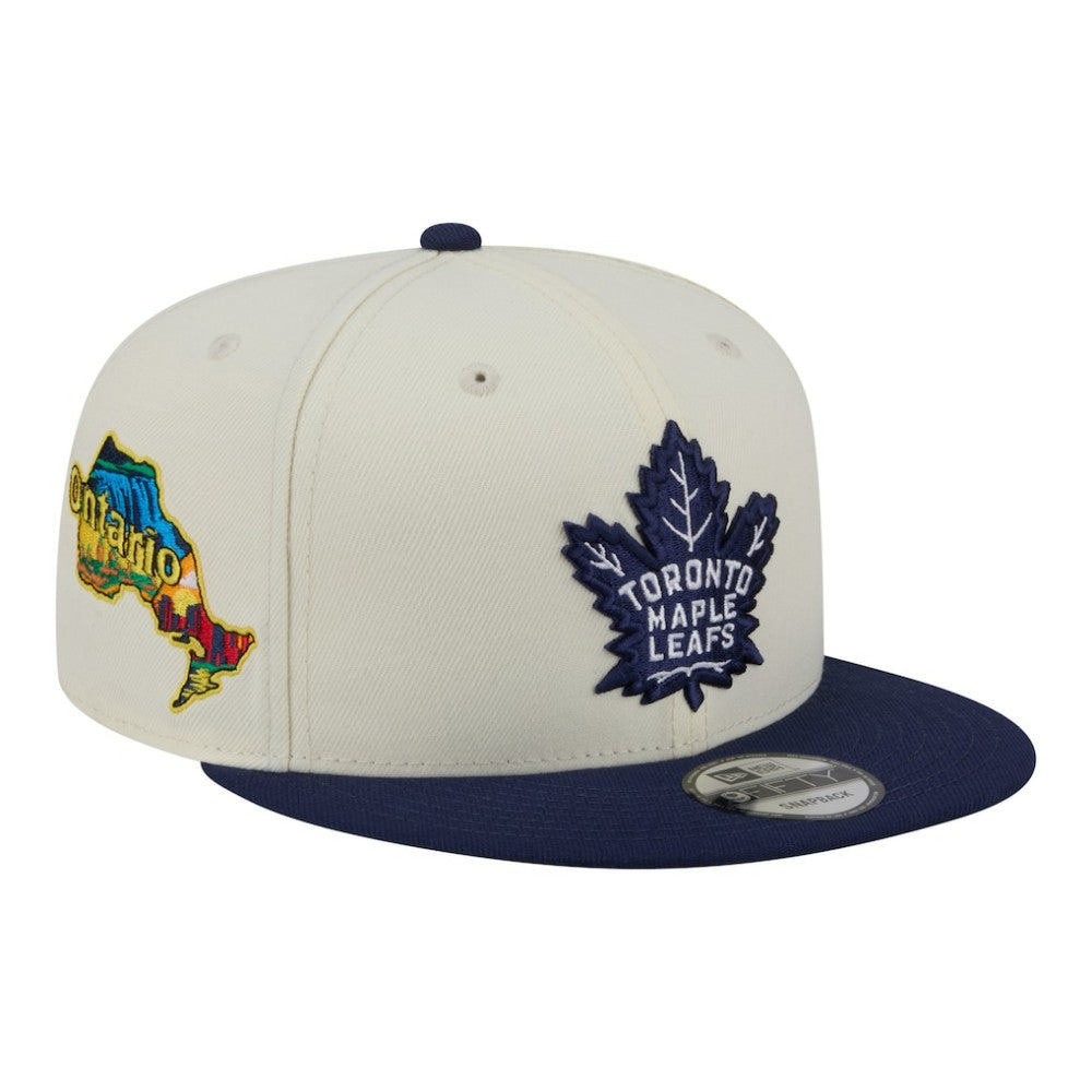 Toronto Maple Leafs New Era Injection Localized Two-Tone 9FIFTY Snapback Hat - White/Navy - NHL