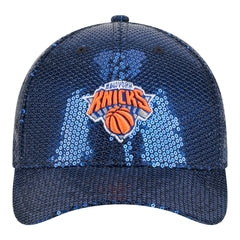 New York Knicks Women's Sequin M-Crown 9FORTY Adjustable Hat Blue - NBA