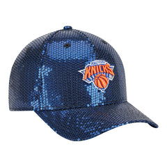 New York Knicks Women's Sequin M-Crown 9FORTY Adjustable Hat Blue - NBA
