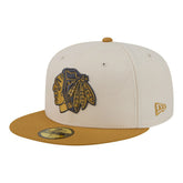 Chicago Blackhawks New Era Colorpack Two-Tone 59FIFTY Fitted Hat - Cream/Tan - NHL