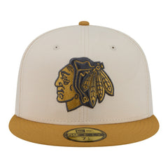 Chicago Blackhawks New Era Colorpack Two-Tone 59FIFTY Fitted Hat - Cream/Tan - NHL