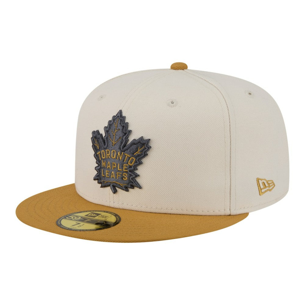 Toronto Maple Leafs New Era Colorpack Two-Tone 59FIFTY Fitted Hat - Cream/Tan - NHL
