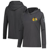 Connor Bedard Chicago Blackhawks Levelwear Women's Impression Name & Number Raglan Hoodie - Charcoal - NHL