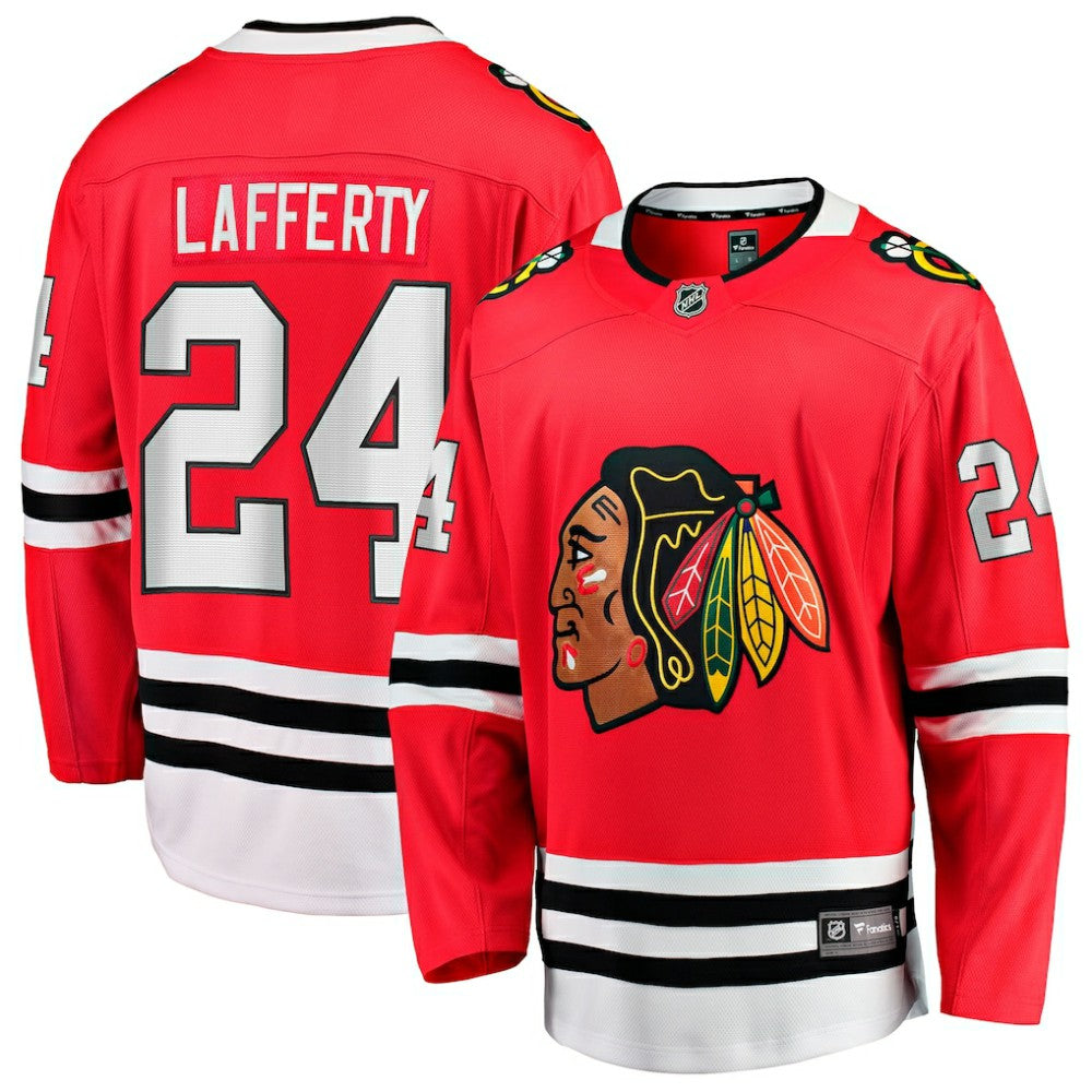 Sam Lafferty Chicago Blackhawks Fanatics Home Breakaway Jersey - Red - NHL