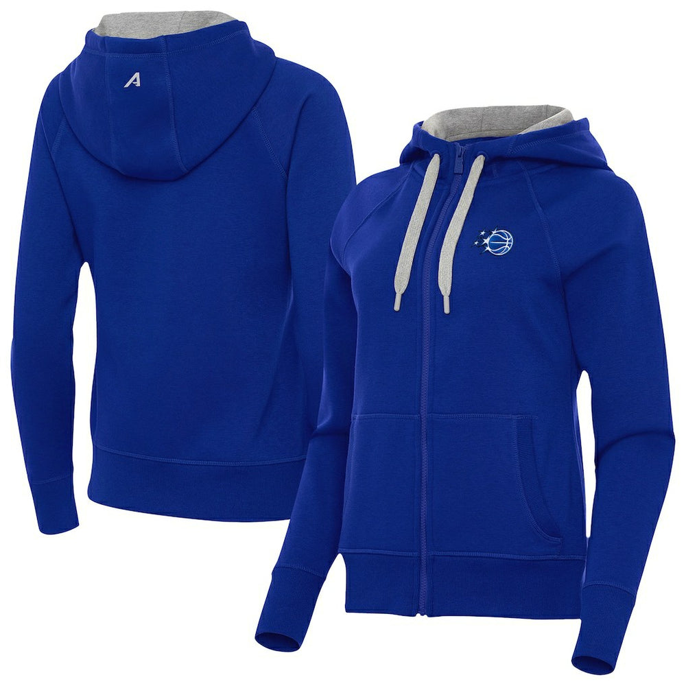 Orlando Magic Antigua Women's New Logo Victory Full-Zip Hooded Sweatshirt Royal - NBA