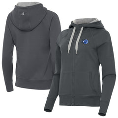 Orlando Magic Antigua Women's New Logo Victory Full-Zip Hooded Sweatshirt Charcoal - NBA