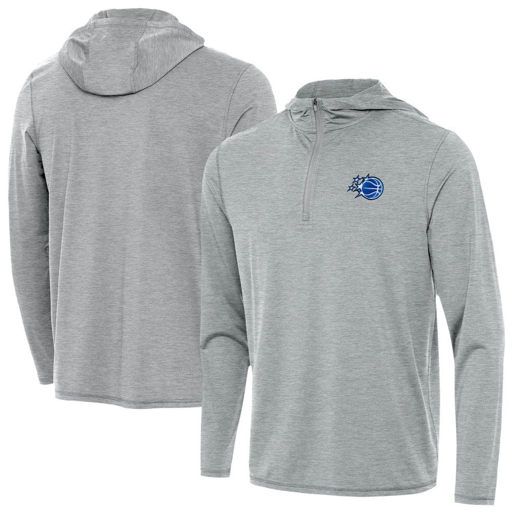 Orlando Magic Antigua New Logo Tidy Quarter-Zip Hoodie Heather Gray - NBA