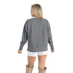 Dallas Cowboys Gameday Couture Women's French Terry V-Neck Pullover Sweatshirt Gray | NFL