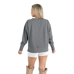 Houston Texans Gameday Couture Women's French Terry V-Neck Pullover Sweatshirt Gray | NFL