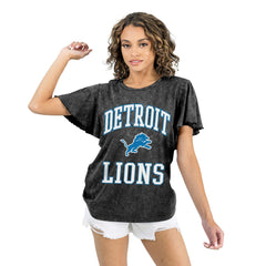 Detroit Lions Gameday Couture Women's Relaxed Flutter Sleeve T-Shirt Black | NFL