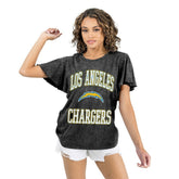 Los Angeles Chargers Gameday Couture Women's Relaxed Flutter Sleeve T-Shirt Black | NFL