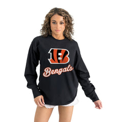 Cincinnati Bengals Gameday Couture Women's Oversized Long Sleeve T-Shirt Black | NFL
