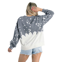 Houston Texans Gameday Couture Women's Oversized Faded Wash Tri-Blend Pullover Sweatshirt Gray | NFL