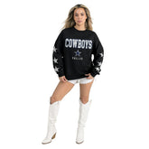 Dallas Cowboys Gameday Couture Women's Velocity Relaxed Rhinestone Pullover Sweatshirt Black | NFL