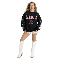 Arizona Cardinals Gameday Couture Women's Velocity Relaxed Rhinestone Pullover Sweatshirt Black | NFL