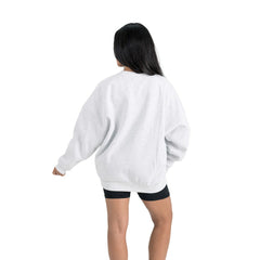 New England Patriots Gameday Couture Women's Traditional Logo Oversized Premium Fleece Pullover Sweatshirt Ash | NFL