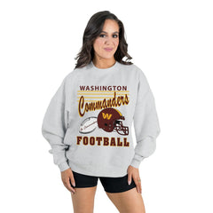 Washington Commanders Gameday Couture Women's Home Turf Oversized Premium Fleece Pullover Sweatshirt Ash | NFL