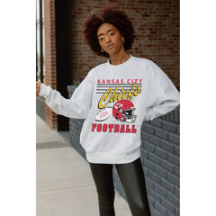 Kansas City Chiefs Gameday Couture Women's Home Turf Oversized Premium Fleece Pullover Sweatshirt Ash | NFL
