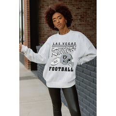 Las Vegas Raiders Gameday Couture Women's Home Turf Oversized Premium Fleece Pullover Sweatshirt Ash | NFL