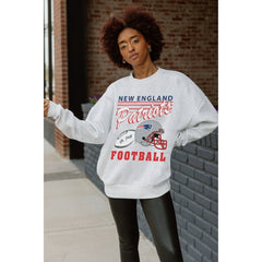 New England Patriots Gameday Couture Women's Home Turf Oversized Premium Fleece Pullover Sweatshirt Ash | NFL