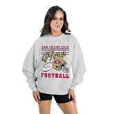 San Francisco 49ers Gameday Couture Women's Home Turf Oversized Premium Fleece Pullover Sweatshirt Ash | NFL