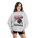 Atlanta Falcons Gameday Couture Women's Home Turf Oversized Premium Fleece Pullover Sweatshirt Ash | NFL