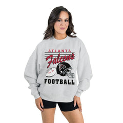 Atlanta Falcons Gameday Couture Women's Home Turf Oversized Premium Fleece Pullover Sweatshirt Ash | NFL