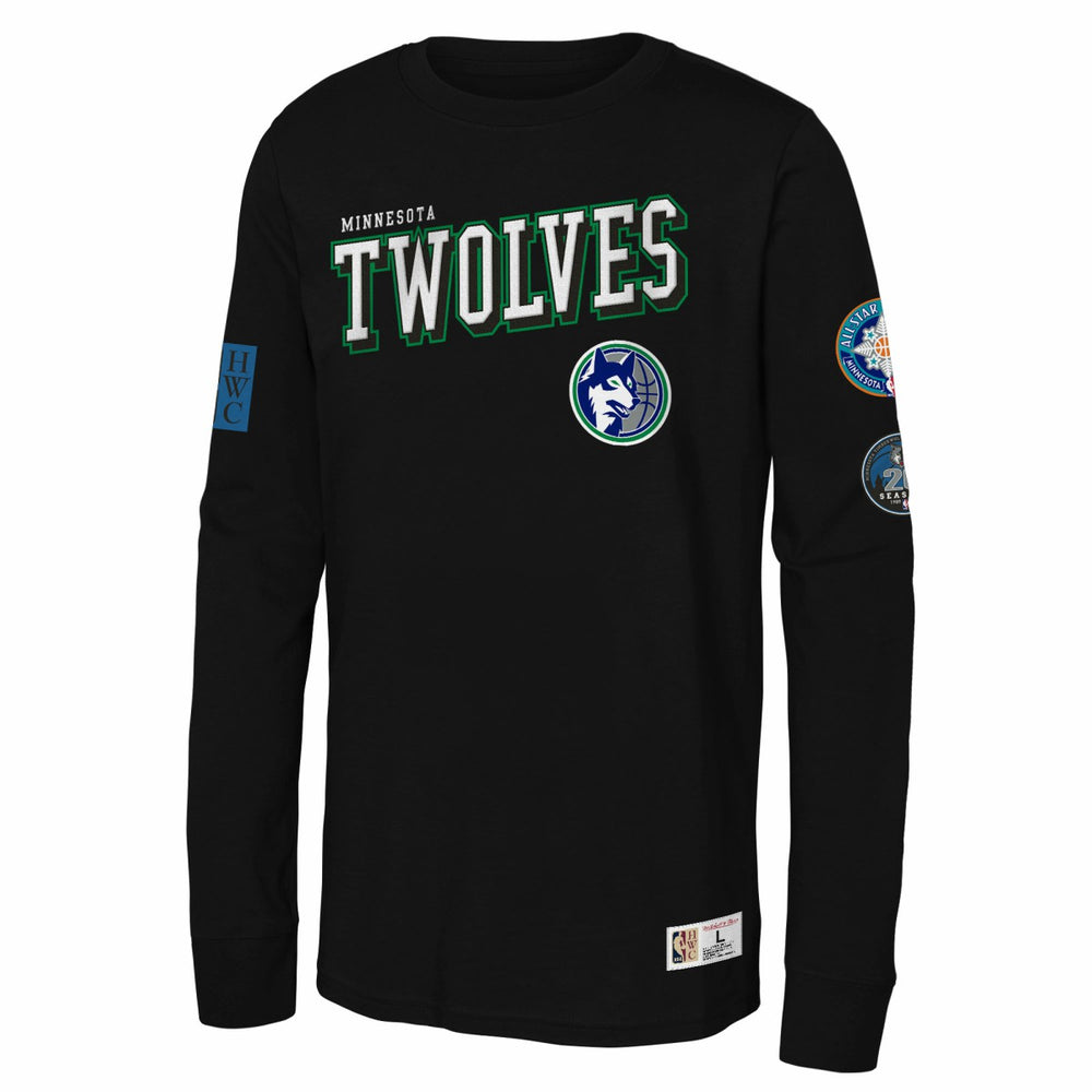 Minnesota Timberwolves Youth Hardwood Classics Training Camp Long Sleeve T-Shirt Black - NBA