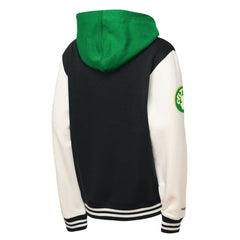 Boston Celtics Youth Hardwood Classics Courtside Fleece Full-Snap Hoodie Jacket Black - NBA