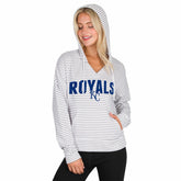 Kansas City Royals Concepts Sport Women's Liftoff Striped V-Neck Hoodie - MLB